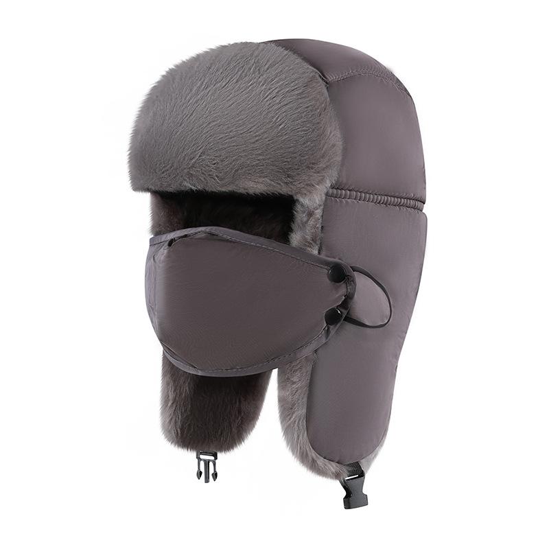 Поставка головных уборов Утолщенная шапка Lei Feng для мужчин и женщин с масками Зимние полностью бархатные защитные наушники для лыж Водонепроницаемая термошапка