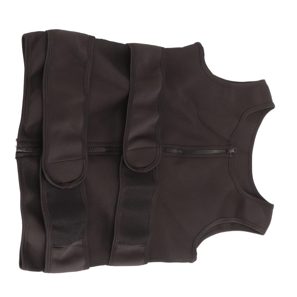 Мужской корректирующий жилет для тела, утягивающая майка без рукавов, впитывающая пот, для тяжелой атлетики, бокса, аэробных упражнений, черный, L