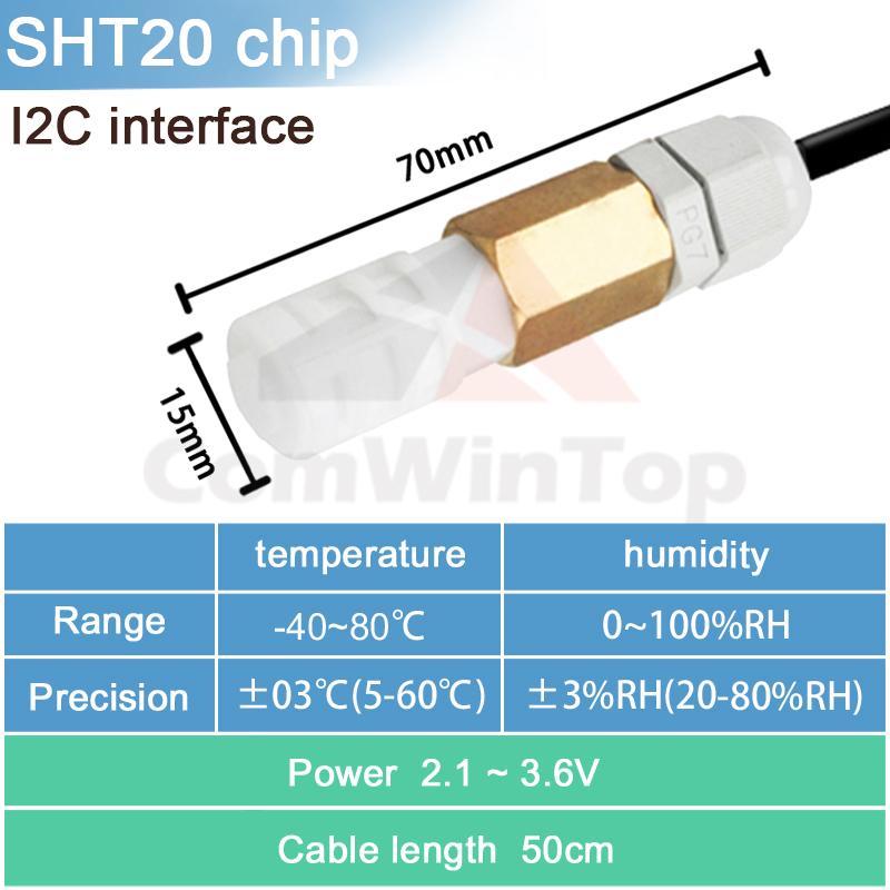 SHT20 SHT30 SHTC3 SHT35 I2C Temperature Humidity Sensor Probe 2