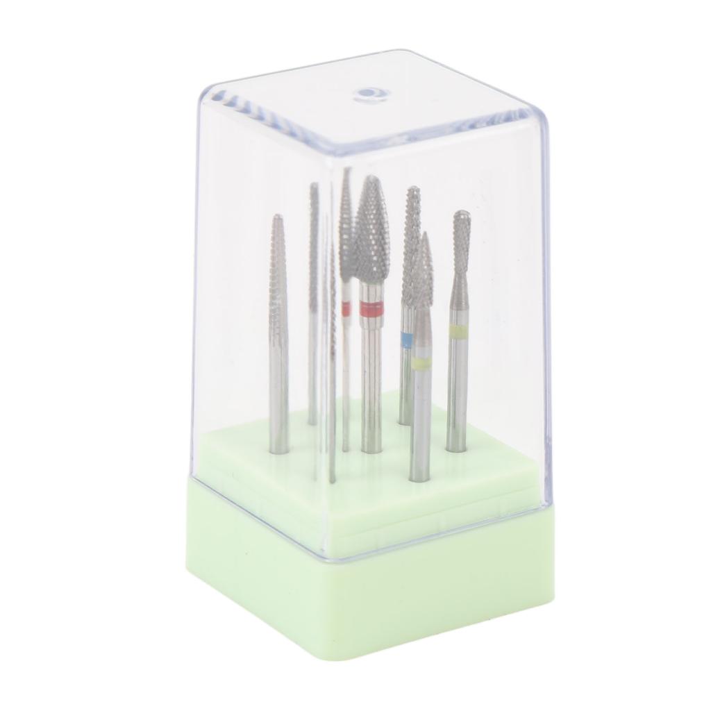 7pcs Nail Art Polishing Head Kit Tungsten Carbide Nail Drill Bits Set Manicure Tool for Electric