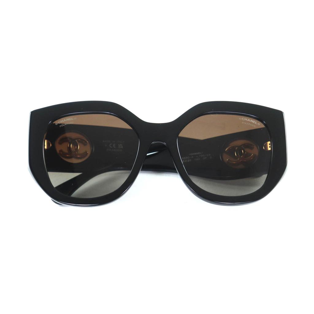 Pristine CHANEL sunglasses Butterfly shape black Women 5550-A Used