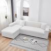 Elastic Solid Color White Sofa Covers for Living Room Corner Couch Cover L Shaped Chaise Longue Chair Slipcovers 1 /2 /3 /4 Seater