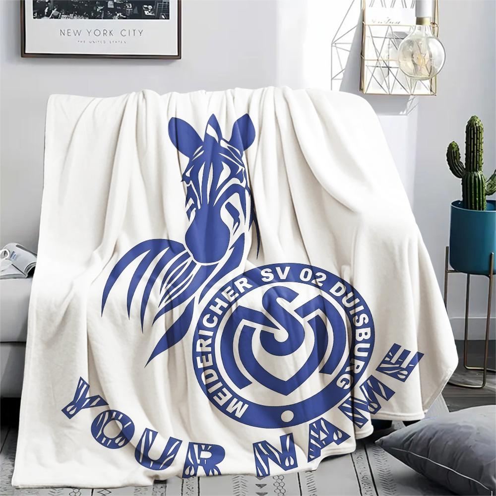 1PC Msv Duisburg Custom Name Patterned Flannel Blanket Suitable For All Seasons For Home Decor Warmth And Comfort Gifts Holiday Present