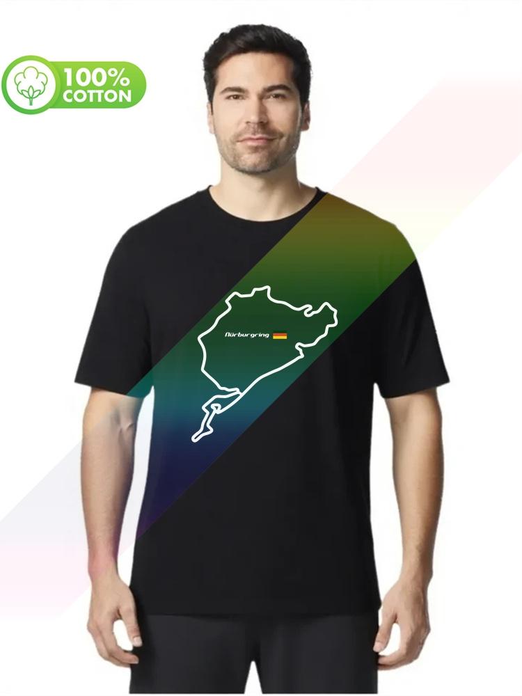 100% cotton round neck heavy weight men's T-shirt JDM nurburgring!!! T S-XXXL Tops Tees