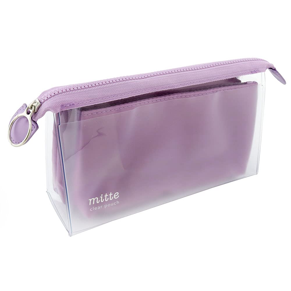Sunstar Stationery Pen Case Clear Pouch Mitte with Gusset Light Violet S2314398