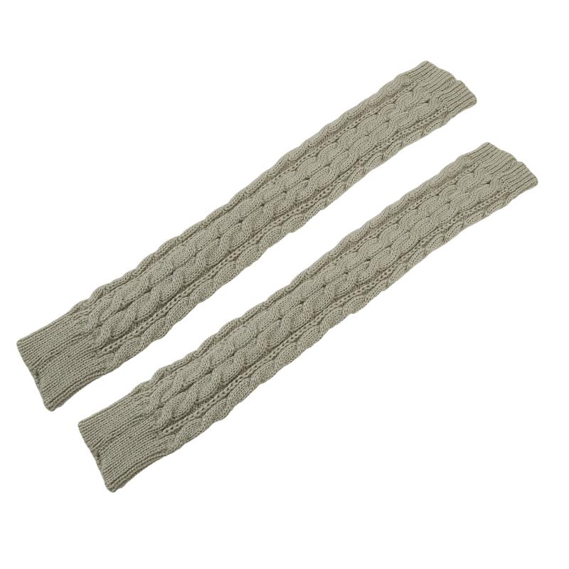 1 пара длинных вязаных унисекс перчаток с полупальцами для женщин и девочек, осенне-зимние, однотонные, теплые варежки до локтя