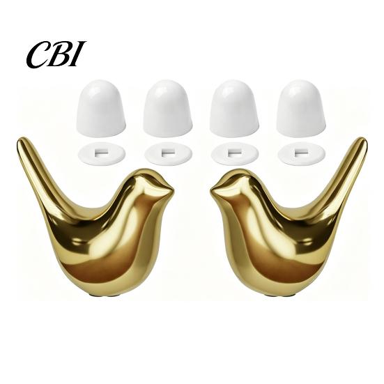 Decorative Ceramic Toilet Accessory 2PCS Bird Screw Covers, Bolt Caps, Modern Anti Slip Cover Style Universal Fit Caps for Home Bathroom Renovation
