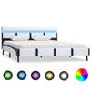 VidaXL Bed Frame with LED and Headboard White 140x200cm Faux Leather 280299