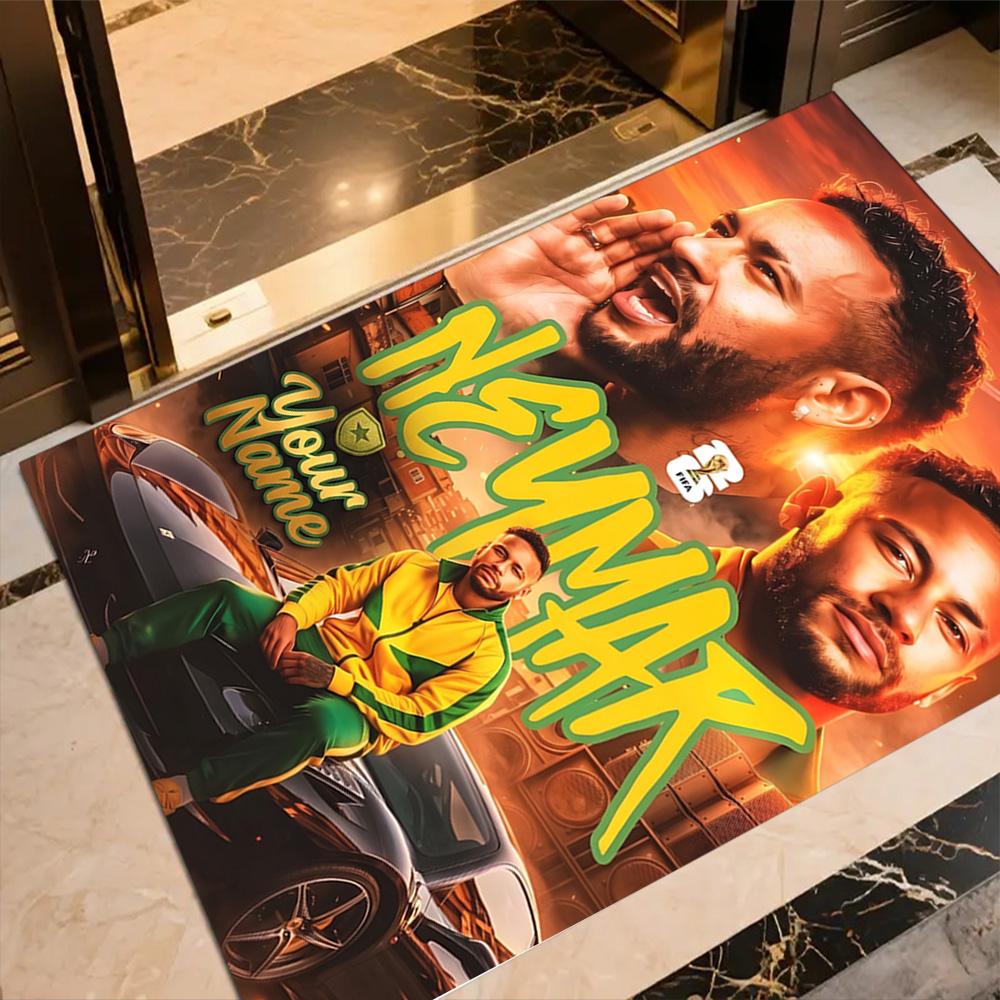Neymar Dreams Football Legend Customizable Name Area Rug Design for Dormitory Kitchen Outdoor Dining Room Antislip Carpet Decorate Offices