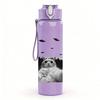 1PC Relaxed Sloth Monochrome 750ml Color Plastic Sports Water Bottle Leakproof Flip Straw Lid Suitable for Sports Office Home Use