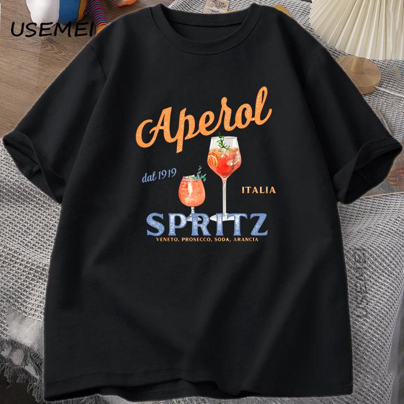 Aperol Spritz Tshirt Aperol Graphic Italian Style T Shirt Italy Summer Graphic Tee Breathable Casual Comfortable Printed Top