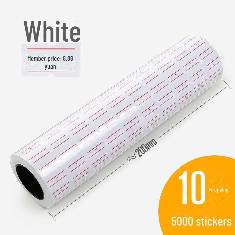 Флуоресцентная однорядная бумага для ценников - 10 рулонов для супермаркетов.