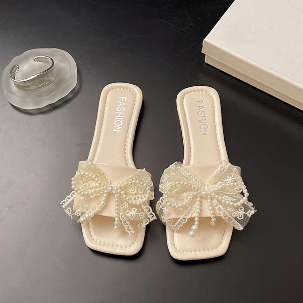 Модные туфли большого размера с бантом-бабочкой, женские шлепанцы, летние клоги, женские плоские пляжные шлепанцы, туфли с бантом-бабочкой, шлепанцы