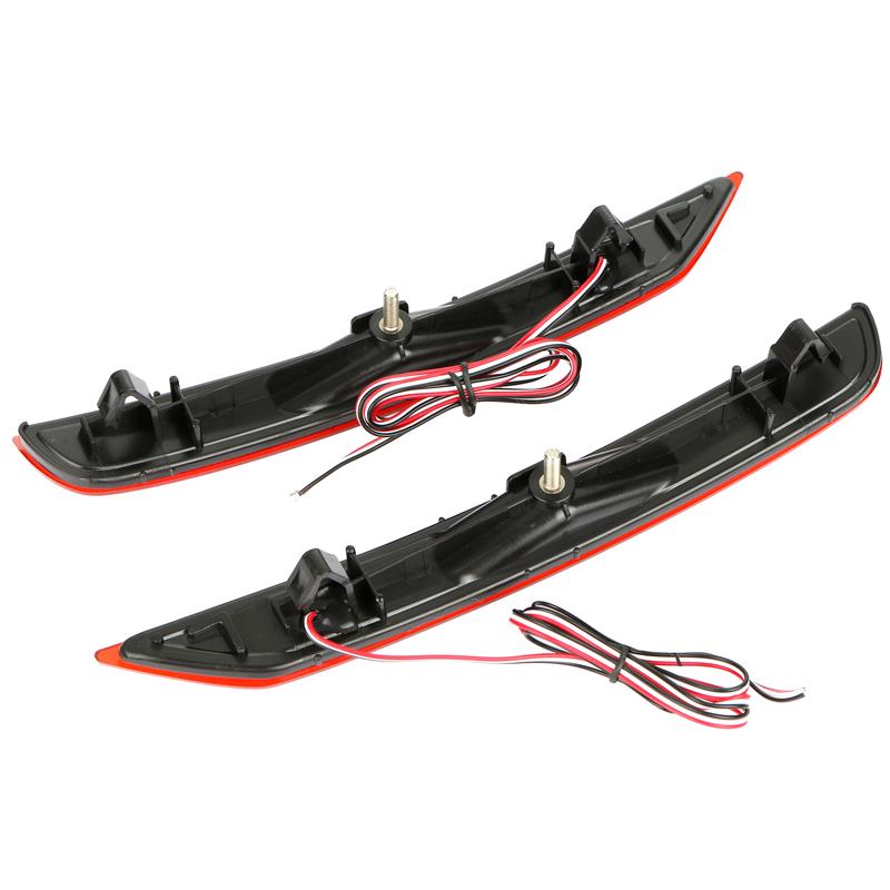 Подходит для Subaru Forester 2008-2017, одна пара высококачественных автомобильных стоп-сигналов на задний бампер, черные и красные линзы, светодиодный задний стоп-сигнал