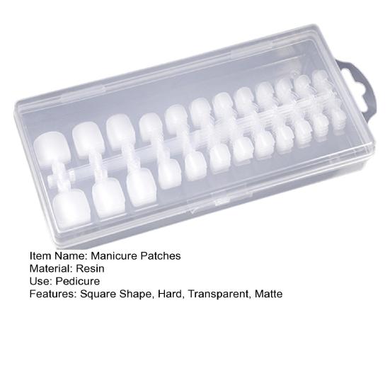 240/504 Pcs DIY Pedicure Patches Square Toe Nail Tip Press On Full Cover False Toenail Extension Kit Clear Matte Fake Nails