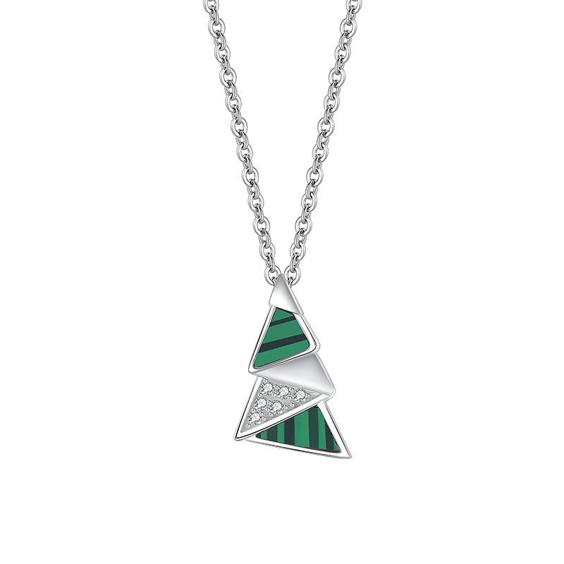 S925 Sterling Silver Christmas Tree Pendant Necklace - Elegant & Versatile Gift for Girlfriends