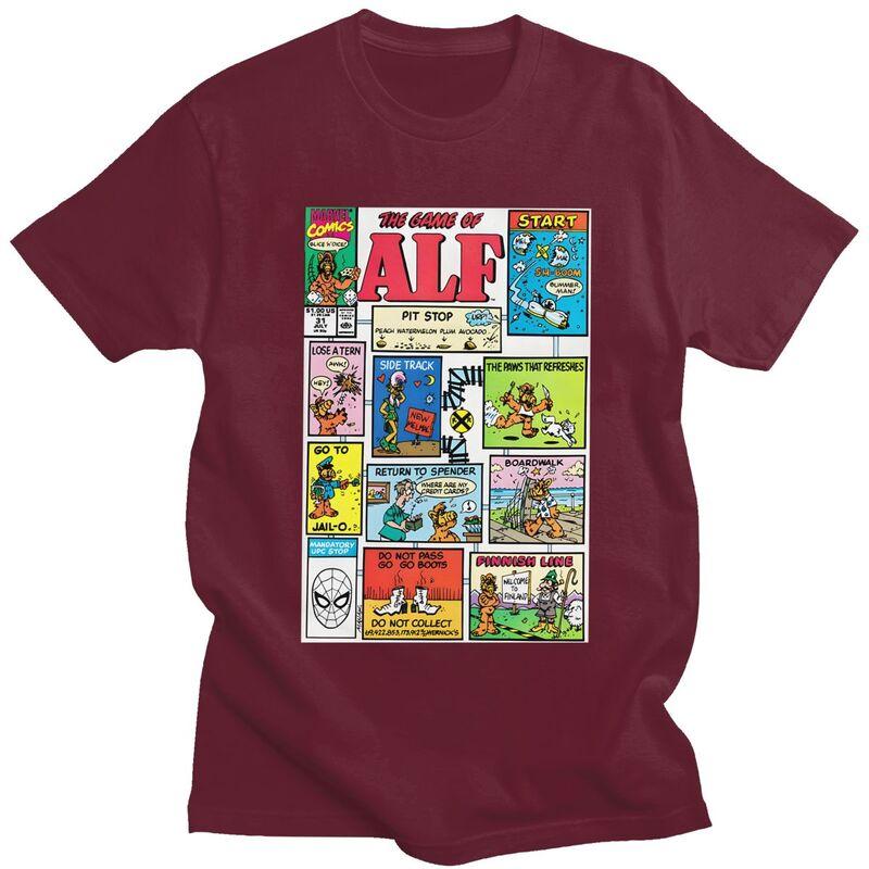 Мужская футболка с принтом ALF (Инопланетная форма жизни ALF) Футболка Футболки Футболка Свободный крой Одежда