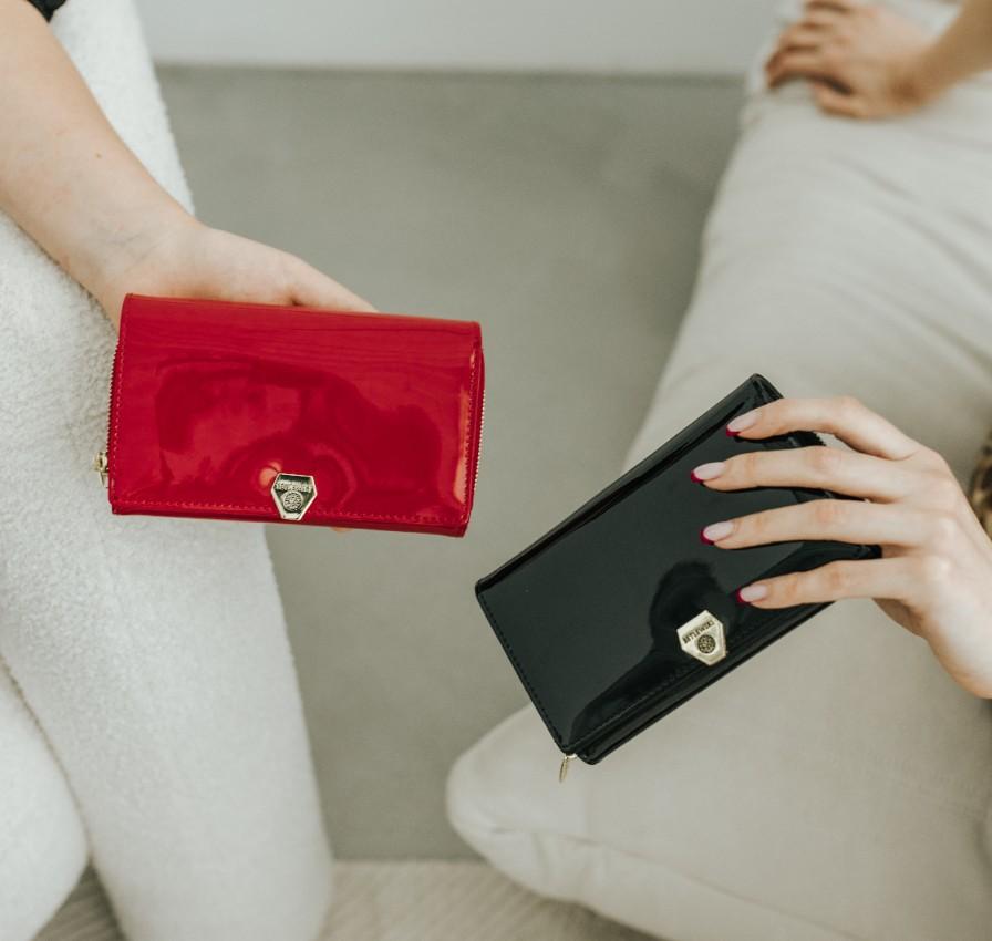 BPD-VS-513 RED Women' SHINY Wallet +CERTIFICATE