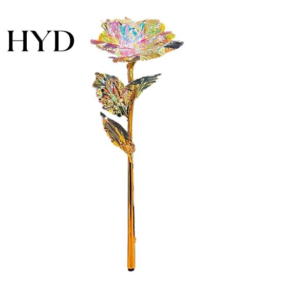 Hall Decor Flower Artificial Colorful Rose Rainbow Present for Flowers Mother's Day Thanksgiving Valentine's Birthday Party