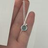 Blue Round Necklace Women's Summer Niche Design Sense Simple Small Round Bead Collarbone Chain Stainless Steel