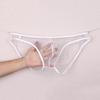 Мужские сексуальные прозрачные сетчатые однотонные трусы-стринги с Т-образной спинкой и низкой талией