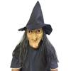 Halloween Long Hair  Face Mask Horror Witch Mask Scary Latex Head With Hat Dance Performance Props