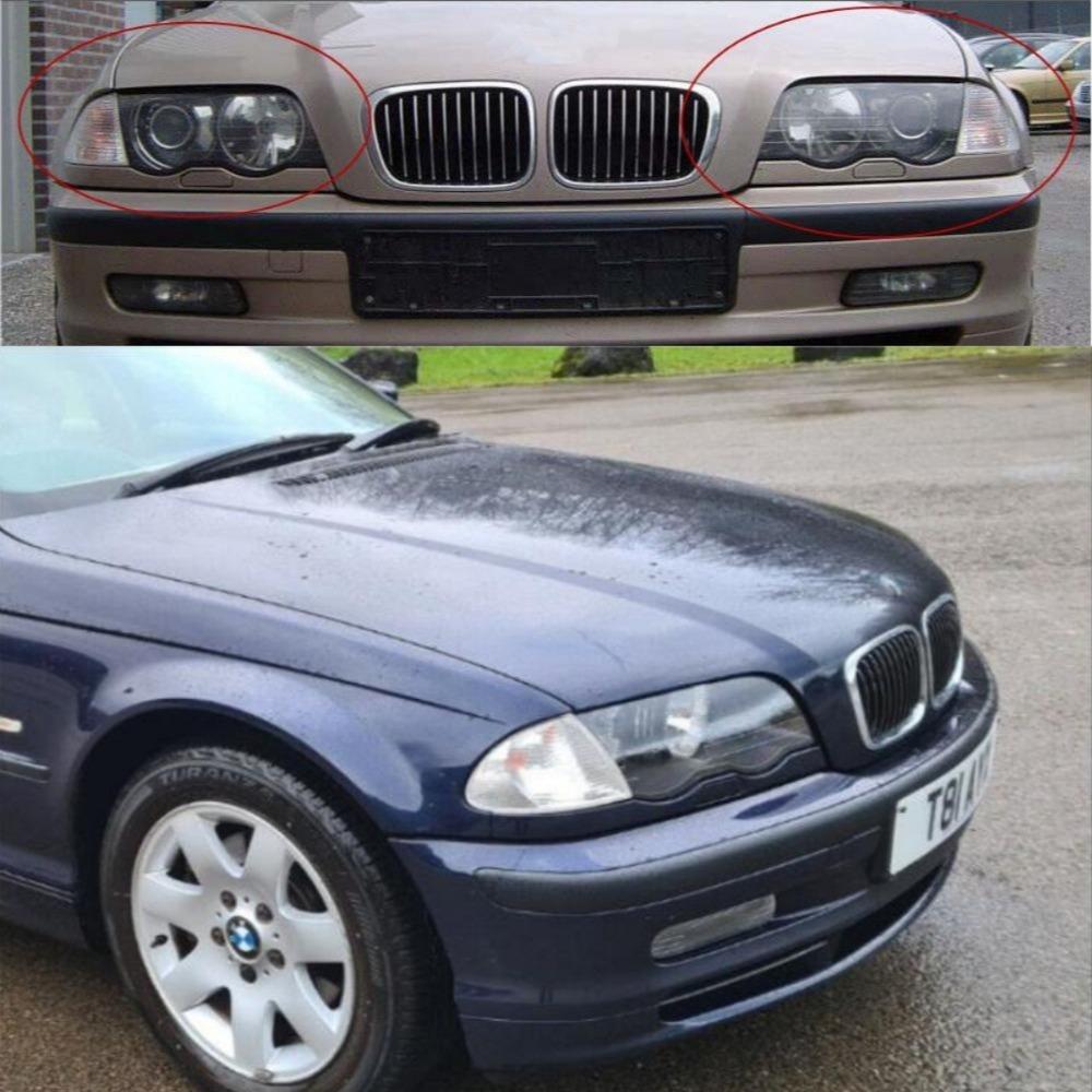 1 шт./1 пара, чехол для автомобильных фар для BMW E46, 4 двери, 3 серии, 1998-2001 гг., абажур, яркий корпус, чехлы для линз фар