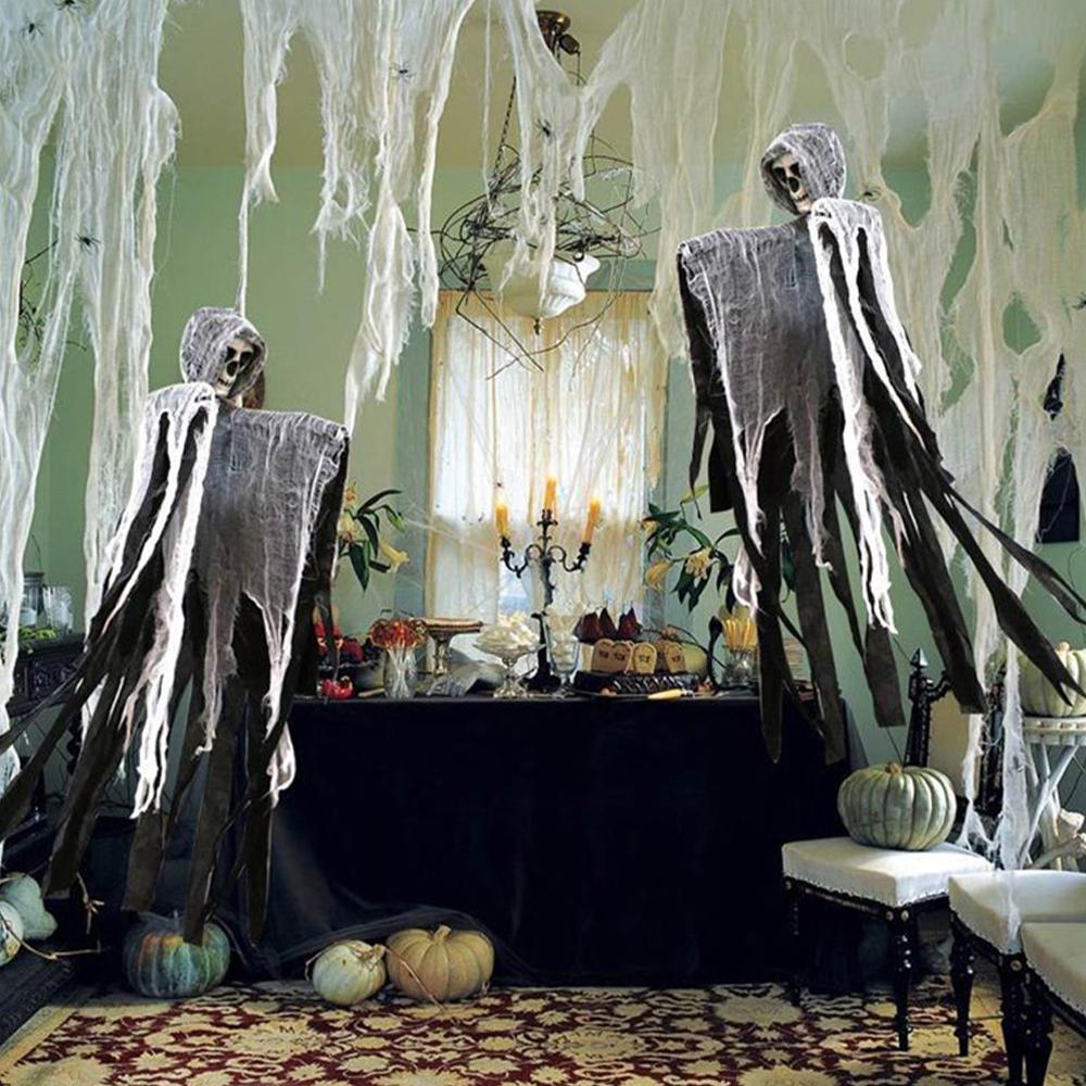 1pc Halloween Hanging Skeleton Ghost, Hanging Skull Horror Ghost, Haunted House Entrance Decor, Patio Garden Outdoor Decoration