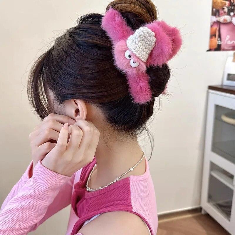 Винтажные плюшевые заколки для волос, модные заколки для волос, заколки для волос, головной убор, аксессуары для волос для женщин, заколки, головной убор с крабами