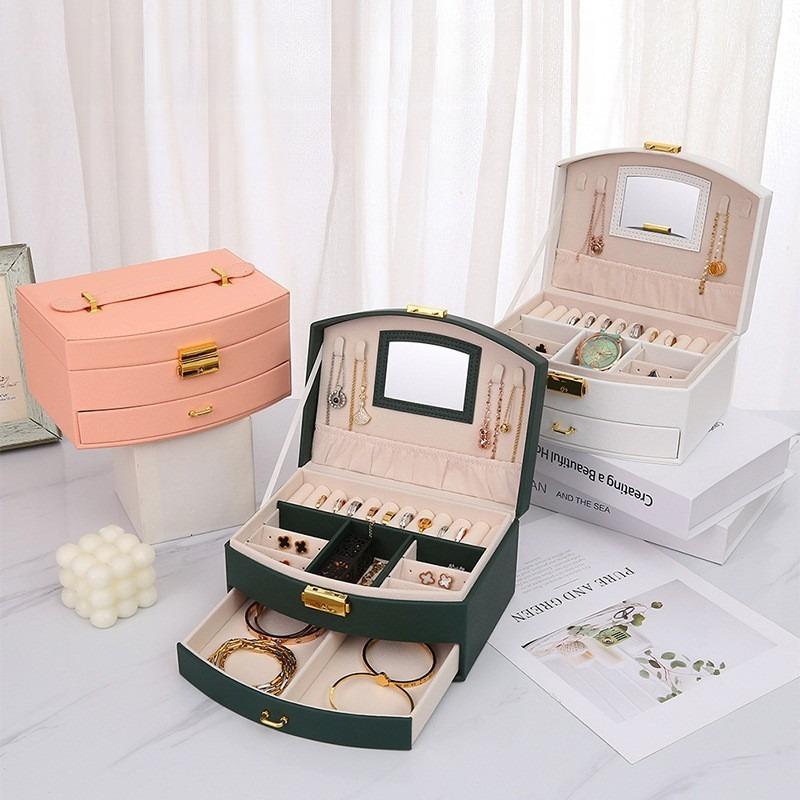 Handheld Luxury Jewelry Box, Multi-layer Drawer Storage Box, Used for Classifying and Storing Rings, Earrings, Necklaces
