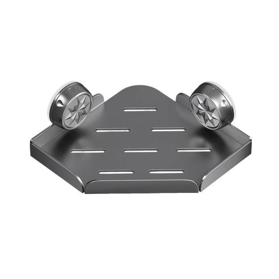 Угловая полка для душа с присоской, прочная несущая полка для душа с дренажными отверстиями