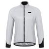 Santic Men's Long Sleeve Cycling Jacket, Windbreaker, Water-Repellent, Windproof, Lightweight, Packable, for Road Bikes (White, Size M)