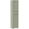 Tall Bathroom Cabinet with Arched Doors - Light Green