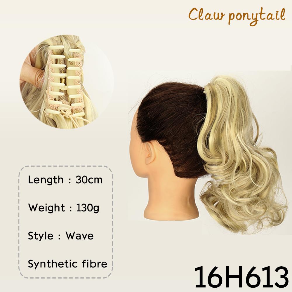 Синтетический конский хвост с завязками, короткий волнистый кудрявый конский хвост на заколках для наращивания волос, естественный вид для женщин, ежедневное использование