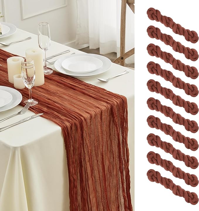 10 шт. марлевая дорожка для стола в деревенском стиле для свадебного декора, арки, драпировки, свадебного детского душа, дня рождения, праздника, вечеринки, праздника