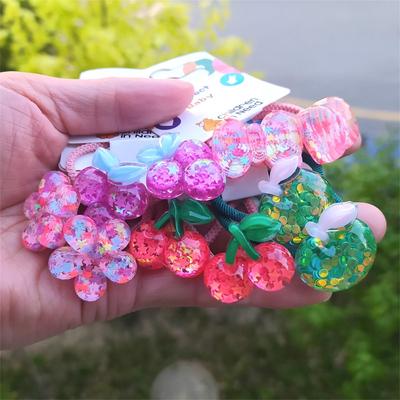 2 шт., милый головной убор принцессы с изображением звезды, цветка винограда, детские эластичные ленты для волос, детский головной убор, детские резинки для волос, веревки, аксессуары для девочек