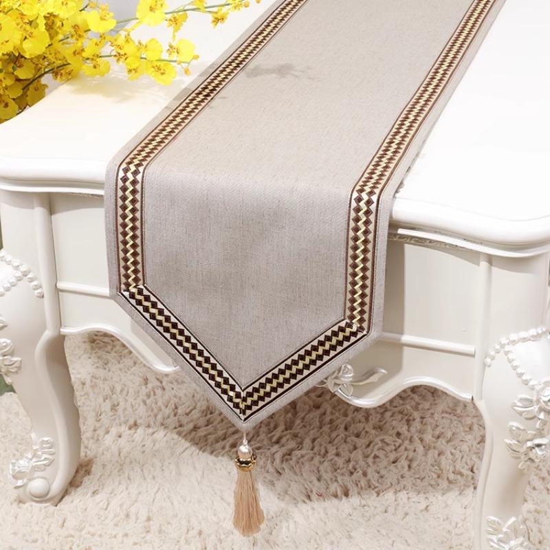 Простая льняная скатерть с кисточками «Гордая роза», простой льняной стол-флажок, чайный столик, чехол для ТВ-шкафа, ткань на заказ, китайский свадебный декор