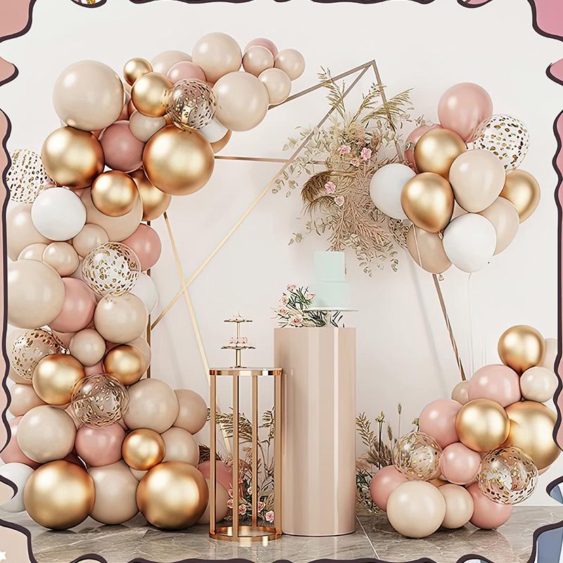 Luxury Party Supplies Balloon Set Retro Powder Skin Metal Gold Balloons Arch Wedding Balloons for Wedding