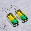 Bi-Color Tourmaline Gemstone Handmade 925 Sterling Silver Earring 2.01" i2E12