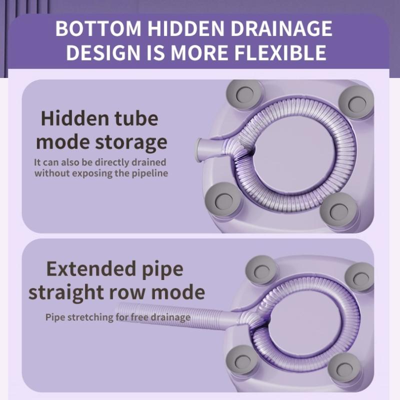 Стиральная машина 2-в-1 для стирки и отжима с мощным двигателем 390 Вт, автоматическим отжимом, мини-стиральной чашей и портативной беспроводной зарядкой