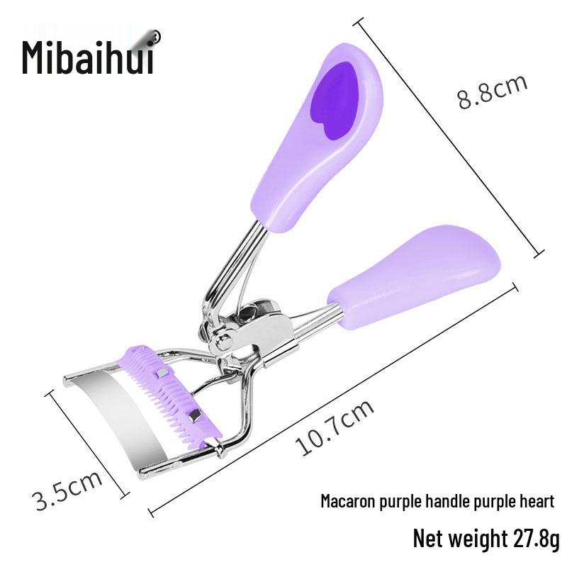 Heart-Shaped Wide-Angle Eyelash Curler with Comb - Makeup Tool for Curling False Lashes