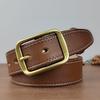 Мужской ремень Выстиранный Ретро Ручной работы Медная Пряжка-иголка Первый слой Кожа коровы Кожаный ремень Мужской Повседневный Джинсовый ремень