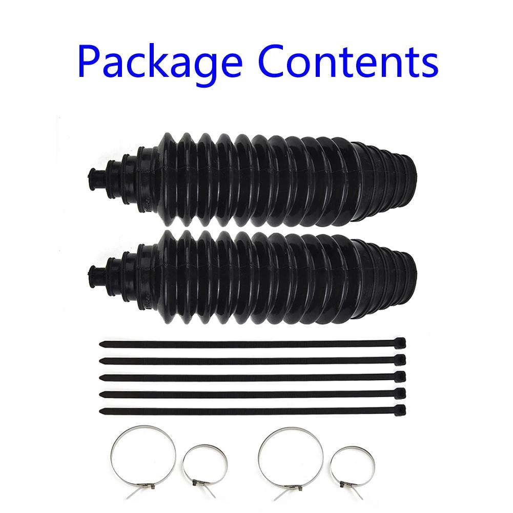 2 Pcs Set Universal Silicone Rack Pinion Steering Gaiter Pinion Boots+Cable Ties+Clamp Kit Silicone Gear Leggings Kits