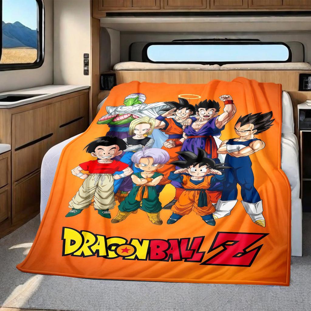 1 шт. Плед из фланели с принтом DRAGON BALL, Высокое качество, Для всех сезонов, Декор для дома, Тепло и Уют, Идеально для Рождественских подарков
