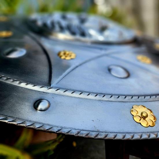 60,96 см круглый щит с изображением львиной морды, поношенный костюм воина, рыцарский щит, LARP, косплей, дом, настенный декор