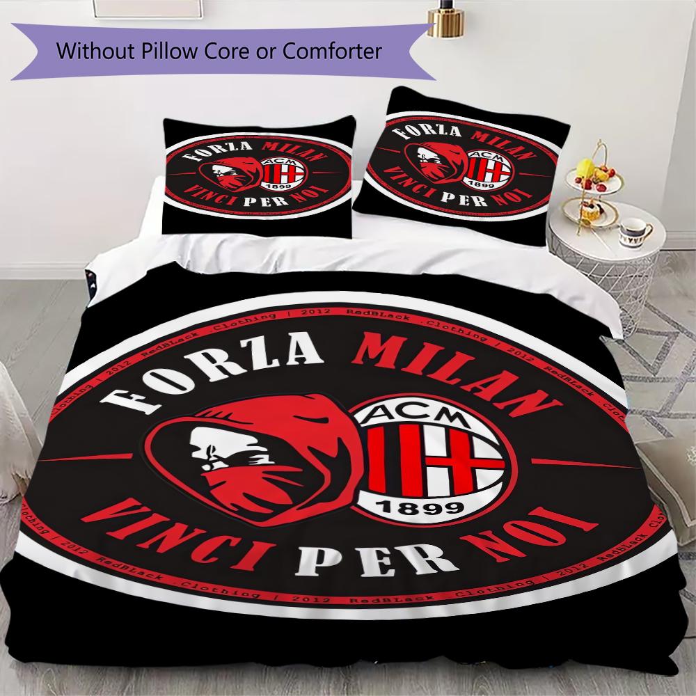 AC Milan Pattern Bedding uilt Set uilt Cover Pillowcase Home Decoration Birthday Gift (1 * duvet cover + 2 * pillowcase  without core)06