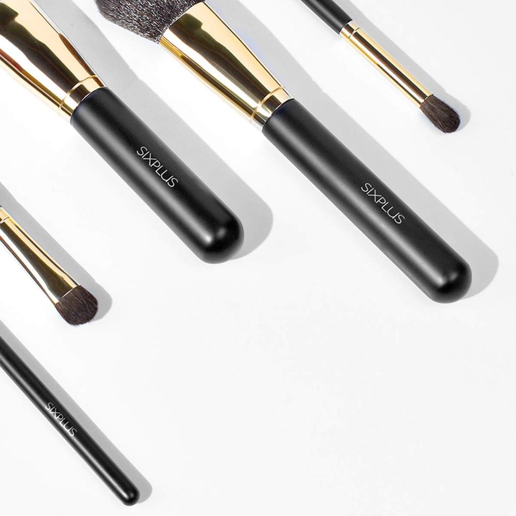 SIXPLUS HALO Series Makeup Brush Set 5-Piece (Black & Gold)