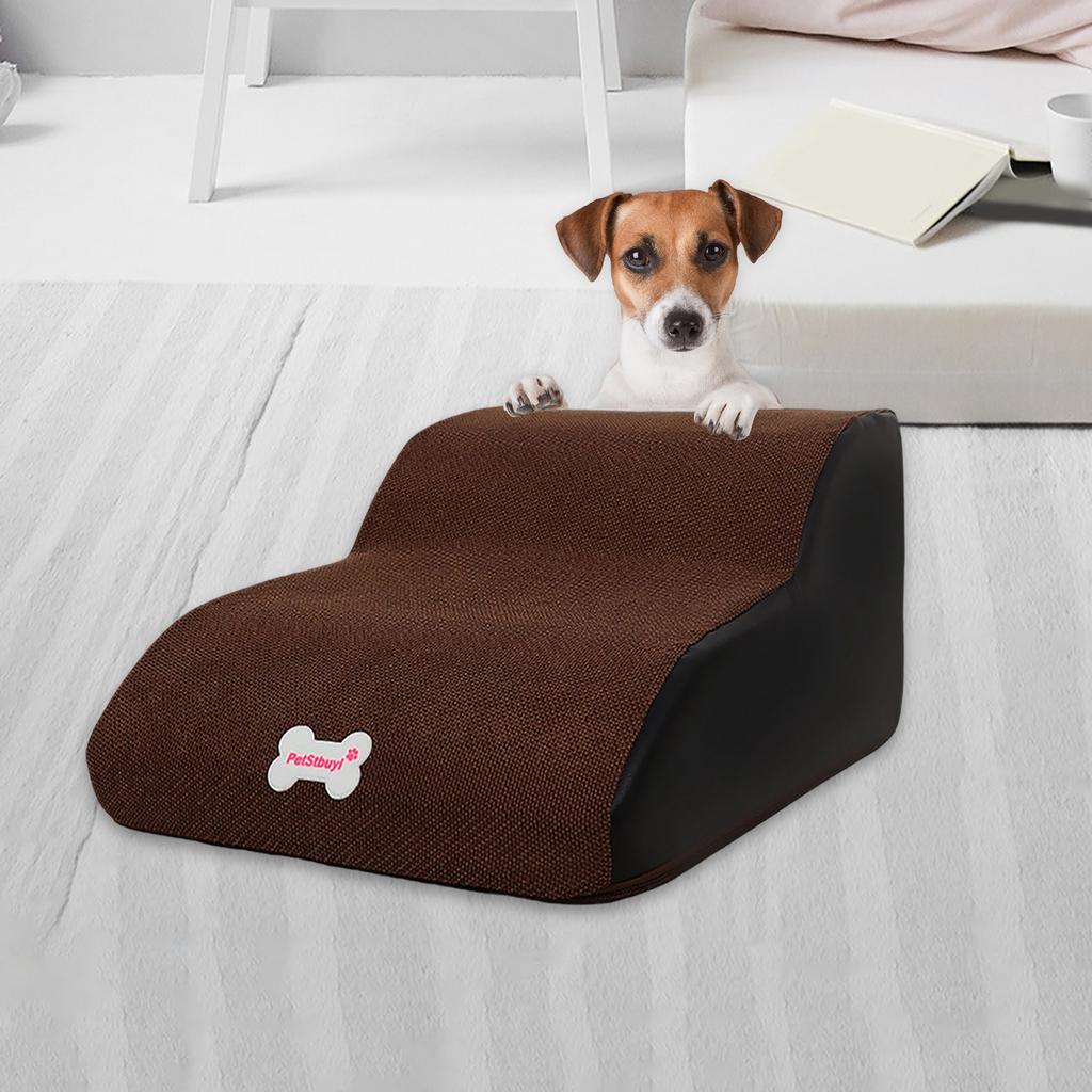 Лестница для собак, пандус для домашних животных, моющаяся, нескользящая, съемная, ступеньки для кошек и щенков, 2 ступеньки, пандус для высокой кровати, дивана в помещении.