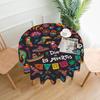 Day of The Dead Tablecloth Round 60 Inch Mexican Dia De Los Muertos Table Cloth Washable Polyester Table Cover Decor