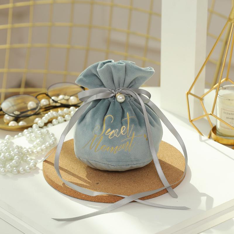 1 шт., креативная свадебная бархатная пряжа, подарочная сумка для конфет, мини-сумочка для рождественских украшений с жемчугом